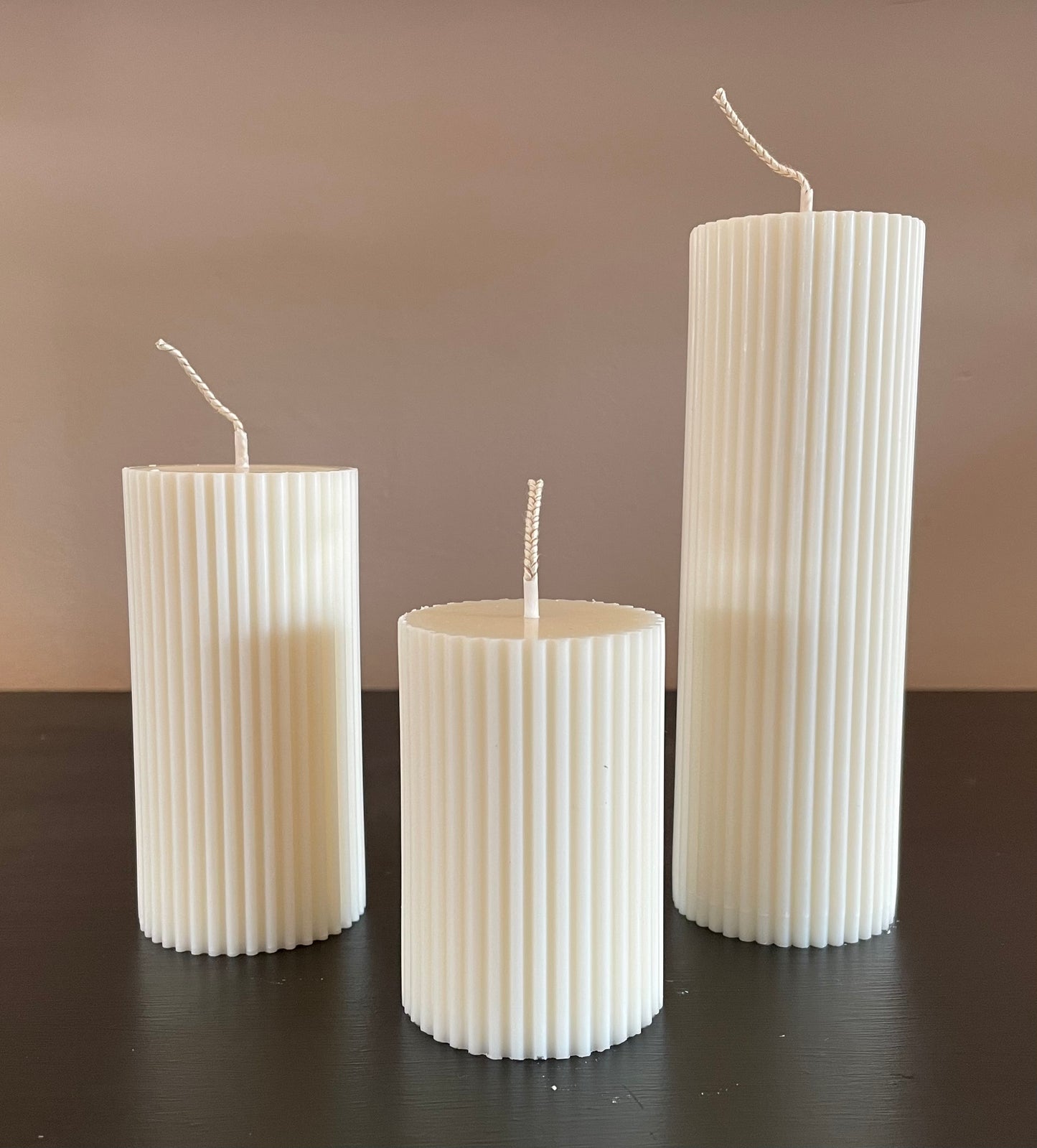 Wide Ribbed Candle - Medium