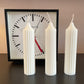 Short Ribbed Pillar Candle - Slim