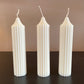 Short Ribbed Pillar Candle - Slim